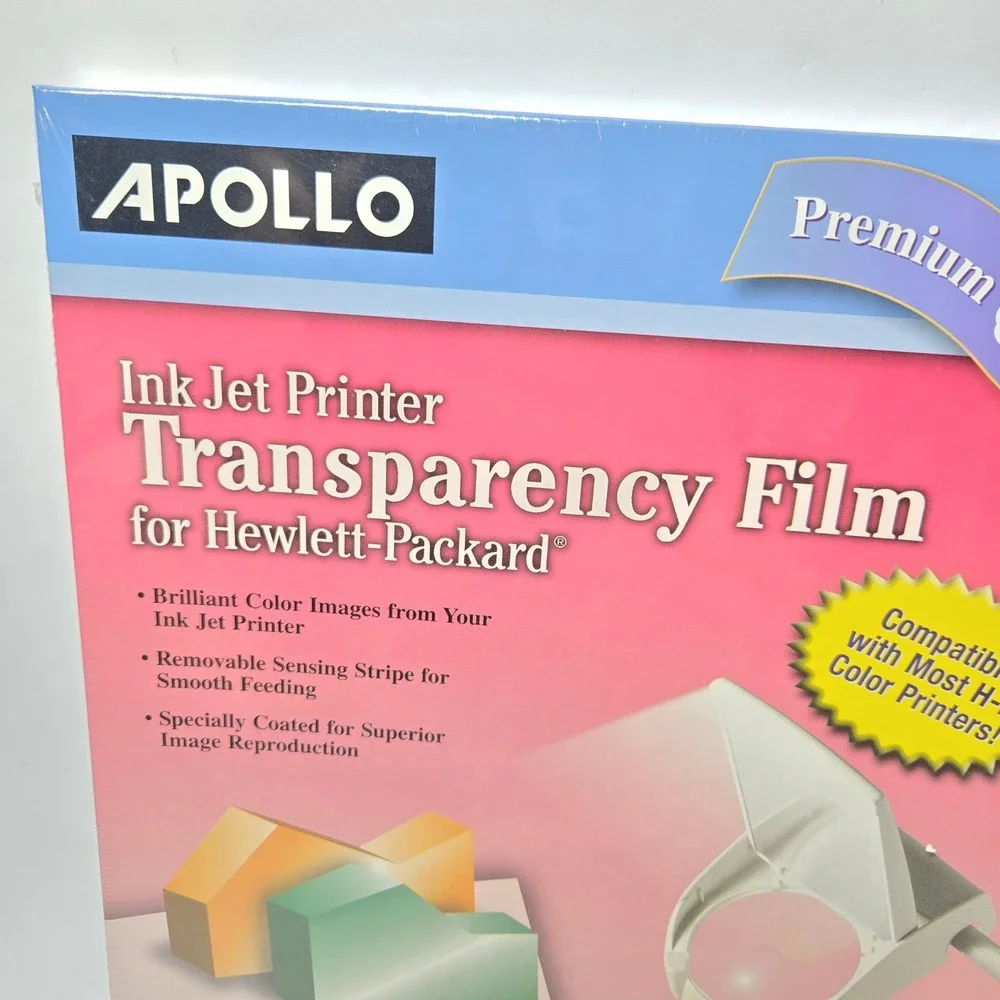 Apollo Ink Jet Printer Transparency Film for HP CG7031S 2 Packs 100 Sheets Total